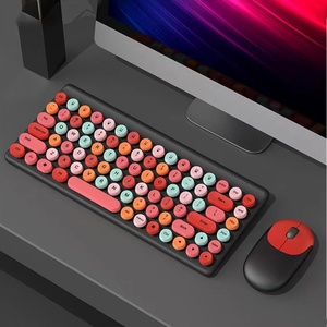 Đen dễ thương đầy màu sắc vòng Keycaps 86 phím Bàn phím không dây và chuột thiết lập cho PC máy tính xách tay - Product Image 3