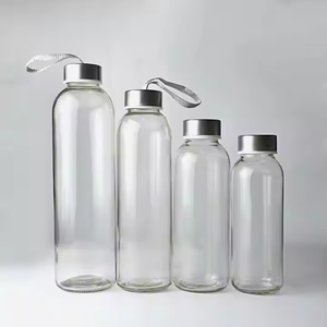 Bouteille d'<span class=keywords><strong>eau</strong></span> en verre de 1000 ml avec bouchon à vis en acier inoxydable, rechargeable pour jus - Product Image 4