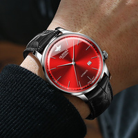 Oupinke-montre de luxe pour hommes, mouvement mécanique, poignet, cuir véritable, automatique, produit importé, collection 3269