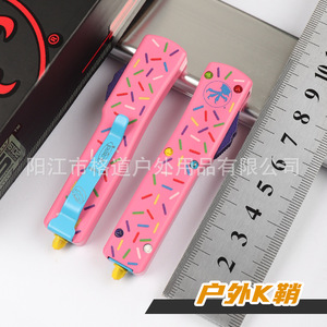 [สำหรับการใช้งานข้ามพรมแดนเท่านั้น] มีดไมโครเทคโนโลยีรุ่น Donut UTX70 แบบมีปลอกหุ้ม OTF แบบตรง EDC สำหรับกิจกรรมกลางแจ้ง Direct Stream Dessert Warrior - Product Image 3
