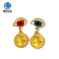 Lianxu – Boutons à tige personnalisés en gros, dorés, nouveau design, mode vintage, ethniques, grands yeux, accessoires