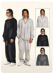 كنزة صوفية محبوكة بأكمام طويلة فضفاضة وبخاخ سادة مصبوغ مبطنة بهودي للرجال - Product Image 3