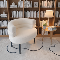 Canapé simple en laine d'agneau élégant EaseNeat, style nordique moderne, fauteuil confortable, adapté au salon, à la chambre à coucher, à la villa