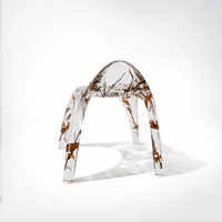 Chaise de salle à manger design moderne, fauteuil d'appoint en résine transparente, fauteuil personnalisé fait main avec spécimen botanique pour villa de luxe