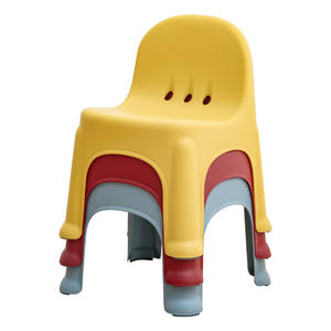 Chaise en plastique empilable pour enfants avec dossier, pour usage domestique, jaune, rouge, bleu, 2099 - Product Image 1