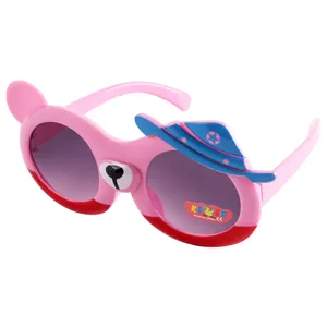2024 yeni çocuk güneş gözlüğü bebek güneş gözlüğü karikatür şapka ayı şekli gözlük dışarı sokak kamera gözlük toptan