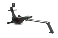 Rameur magnétique à rail coulissant en aluminium, 8 niveaux de résistance réglables, rameur domestique noir 350 lb