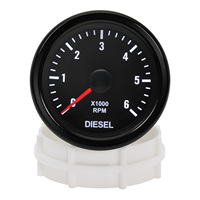 Tachometer 12V Untuk Mobil Diesel 1-20 Silinder 6000RPM 52mm Dengan Lampu Latar Putih, Pengukur RPM, Meter RPM, Gauge Mobil Kustom