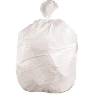 Sacs poubelle Boardwalk 4046EXH, capacité 40-45 gallons, 40 x 46,6 mil, plastique blanc, 25 sacs/rouleau, 4 rouleaux/boîte - Product Image 1