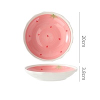 Service de table en porcelaine fine durable et écologique, motif pois mignons et romantiques, idéal pour les fêtes, assiette à fruits et salade créative de haute qualité pour la maison