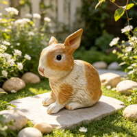 Figurine de lapin en résine pour jardin, décoration extérieure personnalisée, statue de lapin mignonne en gros pour patio, cour, maison, souvenir, cadeau, décoration