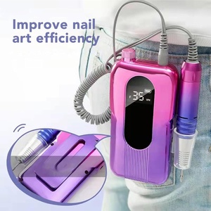 Rechargeable 35000 RPM Nail Drill <b>Kit</b> Portable Salon Home Use Efile Machine with 6 Bits Sanding Bands Acrylic <b>Gel</b> Nails UK Plug - Product Image 5