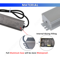 Controlador LED de corriente constante, transformador de caja de aluminio impermeable IP65, 1500mA, 85-265V, CA a CC, 24-36V, 50W