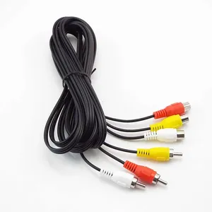 0.5M 1M 3M 5M 3 RCA Male To 3 RCA Female 3RCA M F Konektor AV Video Line Ekstensi Kabel Adaptor untuk Pemutar DVD