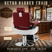 Fauteuil de Barbier Hydraulique en Cuir PU de Haute Qualité, Design Moderne, Robuste, Équipement Commercial pour Salon et Salon de Coiffure