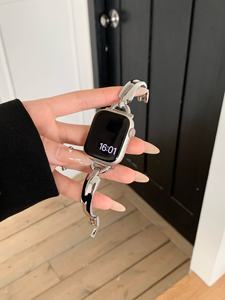 Pulsera de metal de acero inoxidable simple OEM para mujer, gran oferta, correas de reloj inteligente de lujo, transpirable, Compatible con <span class=keywords><strong>Apple</strong></span> <span class=keywords><strong>Watch</strong></span> 9 6 <span class=keywords><strong>SE</strong></span> - Product Image 5