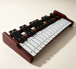 Glockenspiel 25 tons avec portée de <span class=keywords><strong>2</strong></span> <span class=keywords><strong>octaves</strong></span> - <span class=keywords><strong>Xylophone</strong></span> métallique portable avec maillets et étui de transport, touches en aluminium durables - Product Image 1