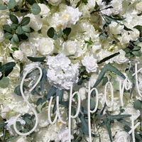 Promesse mur de fleurs artificielles 3D mur floral rose blanc et hortensia pour la décoration de fond de mariage