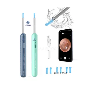 LANNX uENT V3X Nouvelle cuillère à oreille visuelle mini caméra 3.5mm électrique décapant de cérumen nettoyant usage domestique Otoscope visuel sans fil