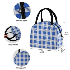 Multicolor Hawaiian Palaka Print Two Handle Reusable Small Lunch Tote Picnic Custom Design Insulated Lunch Bag for Adults - Product Image 4