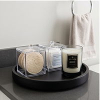 Bamboo Black Turntable Vanity Tray 10 Zoll Küchen spüle Arbeits platte Organizer Halten Sie Glas für Parfüm Kerze
