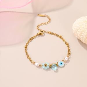 Ưa Thích Làm Cho Đính Cườm Đồ Trang Sức Thép Không Gỉ Hạt Vòng Đeo Tay Biển Sao Biển Ngựa Charms Mặt Dây Chuyền Mắt Đính Cườm Vòng Đeo Tay Cho Cô Gái - Product Image 2