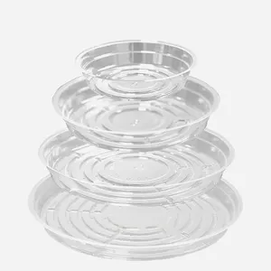 6inch/8inch/10inch/12inch Clear Plant Saucers Flower Pot Trays, Plastic Plant Saucer Drip Trays for Indoor Outdoor Plants Garden