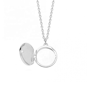 Gemnel Новое поступление 925 серебряные ювелирные изделия Позолоченные земли медальон пользовательский гравировочный кулон ожерелье - Product Image 4