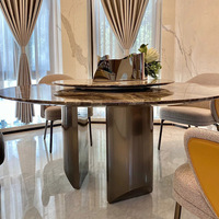 Table ronde marblre brun venise table ronde de luxe en pierre naturelle table à manger en marbre villa ultra micro table en pierre cuisine salle à manger