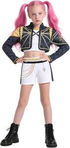 Nuevo Disfraz de Halloween 2025 para Niña de Cazadora Demonio K-pop, Conjunto de Cantante Popular para Niña, Ropa de Grupo en Negro y Dorado - Product Image 4