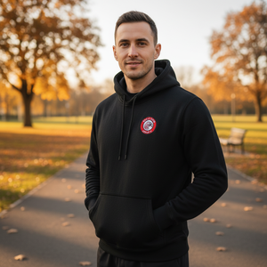 Vente en gros XXL Hommes 100% Coton Respirant Pull-over Polaire À Capuche 320 GSM Couleur Unie Automne Veste De Sport Fermeture Éclair Brodé - Product Image 3