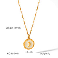 Collar con Colgante de Acero Inoxidable Chapado en Oro de 18K para Mujer, Diseño Simple y Elegante, Calidad Estándar Internacional, Ideal para Regalo