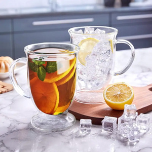 Tasses en <span class=keywords><strong>verre</strong></span> à double paroi de 11 oz/320 ml, compatibles lave-vaisselle et micro-ondes, pour thé, latte, cappuccino, expresso, boissons chaudes et froides - Product Image 3