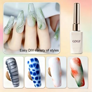 Vernis à ongles gel UV transparent dégradé 12g en gros avec effet imprimé floral marbré aquarelle, végétalien et écologique, pour French Manucure - Product Image 2
