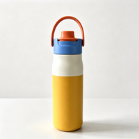 Bouteille d'eau sport isotherme sous vide en acier inoxydable 316 de 700 ml avec couvercle à paille et poignée de transport pour voyage, bureau, école