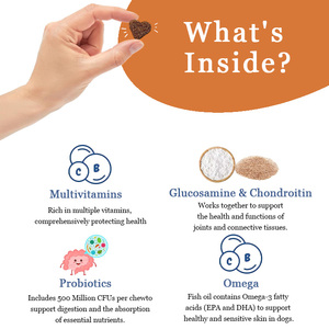 Tabletas Masticables Suaves de Probióticos Multivitamínicos de Baja Cantidad Mínima de Pedido, Rápida Absorción y Seguras para Perros y Gatos, Suplementos para el Cuidado de la Salud Digestiva e Íntima - Product Image 4