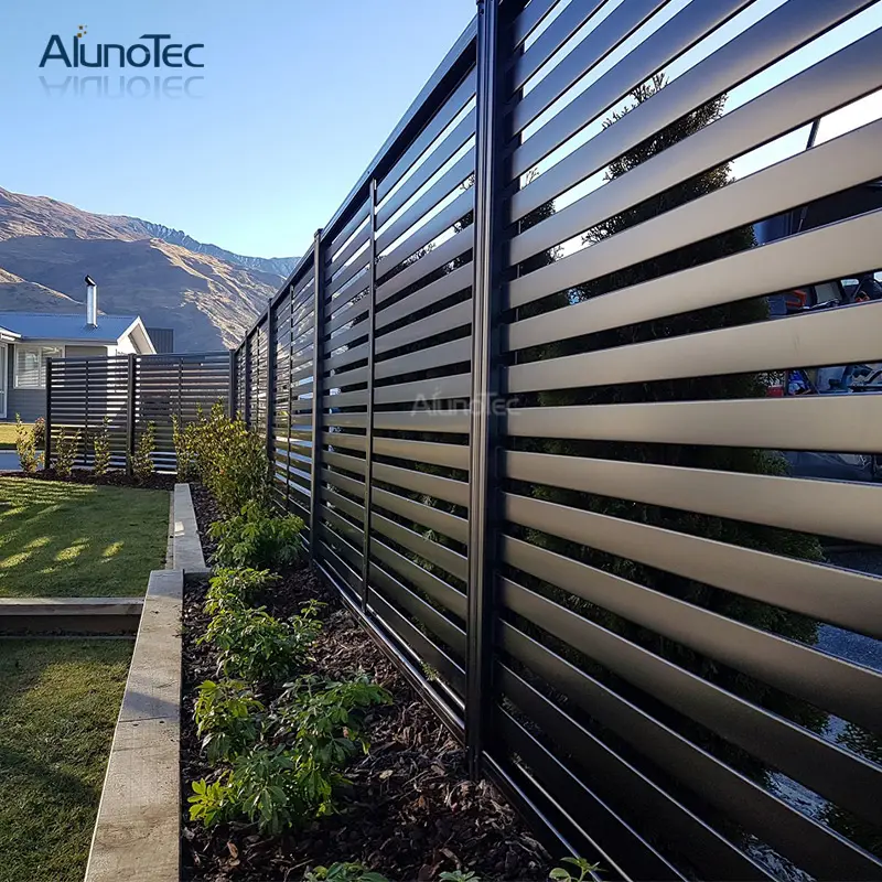 Séparateur de clôture de protection enroulée, balcon en aluminium de jardin, clôture de protection, perche, barre à slette horizontale