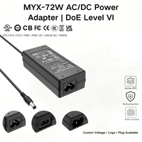Adaptateur secteur industriel MYIXI 75W 230V vers 24V/19V/12V 4.7A 3A KC avec prise EU, prise DC 2.5mm, 4 broches DIN, pour moniteur LCD, PC, en matériau plastique