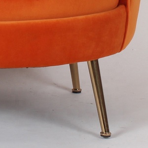 <span class=keywords><strong>Fauteuil</strong></span> d'appoint en velours orange style Mid-Century avec pieds en métal doré, <span class=keywords><strong>fauteuil</strong></span> de détente avec 2 coussins pour chambre, salon, hôpital, certifié BSCI - Product Image 5
