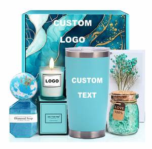 Set de Regalo Conmemorativo Azul Personalizado, Canasta de Regalo de Spa Relajante para Cumpleaños - Product Image 1