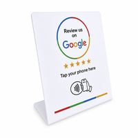 Carte NFC programmable NTAG213 13,56 MHz en PVC étanche pour avis Google, support de table pliable, vente en gros