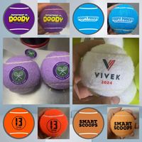 Balle de tennis durable avec impression de logo personnalisé, cadeau promotionnel pour chien grinçant, balles de tennis personnalisées pour l'entraînement sportif