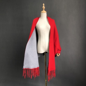 Janefur Wholesale Pink Plain Dyed Mix <strong>Wool</strong> Shawl Spring Winter Daily Wear Long Stole <strong>Wrap</strong> with Fringes - Product Image 2