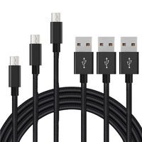 3M Nylon Tressé V8 Micro USB Data Cable Charger Fast Charging pour Android Mobile Phones Imprimantes Scanners Power Banks Caméras