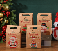 Boîte à friandises pliable en forme de Père Noël, adorable boîte cadeau pour biscuits, pour les enfants, fête de Noël, emballage de collations