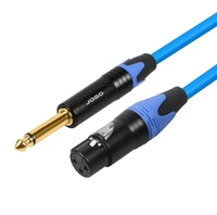 Câble Microphone et Amplificateur en Cuivre Pur TRS 6,5 mm Mâle vers XLR Femelle 10 m, Gaine PE, 3 Broches, Diamètre Extérieur 6,0 mm, pour Lecteur DVD