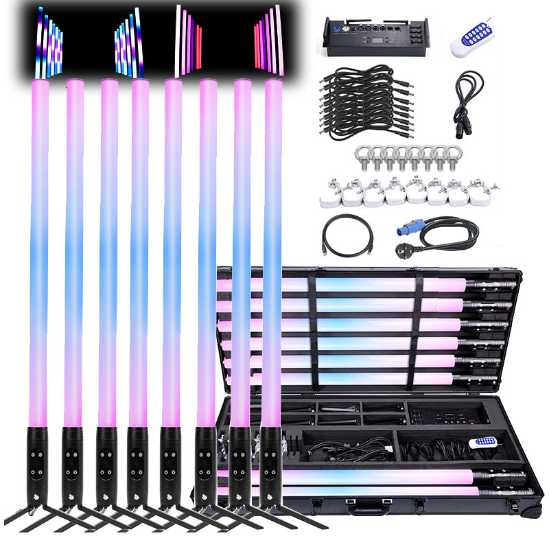 Wireless Battery 360 Degree Pixel Tube IP65 Waterproof RGB Rechargeable Led Tube Light Dmx for Bar DJ Party
