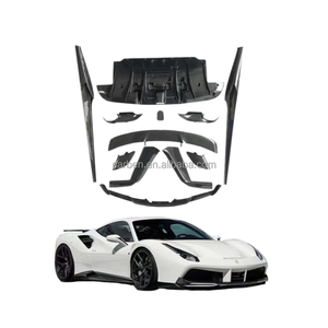 Fibra de Carbono Apta para los Componentes del Kit de Carrocería <span class=keywords><strong>Ferrari</strong></span> 488 Novitec: Labio Delantero, Difusor Trasero y Faldones Laterales. - Product Image 1