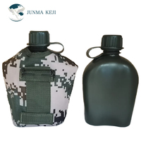 Bouteille d'eau portable 1L en aluminium PE ultra-légère, écologique, détachable, étanche, en 2 parties, emballage en polybag, pour le camping en plein air