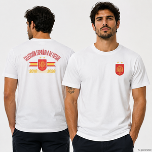 Camiseta de Fútbol Personalizada del Campeonato Mundial de Fútbol España 2026, Versión Jugador, La Roja 2010-2026, 2 Estrellas, Manga Corta para Hombre - Product Image 5